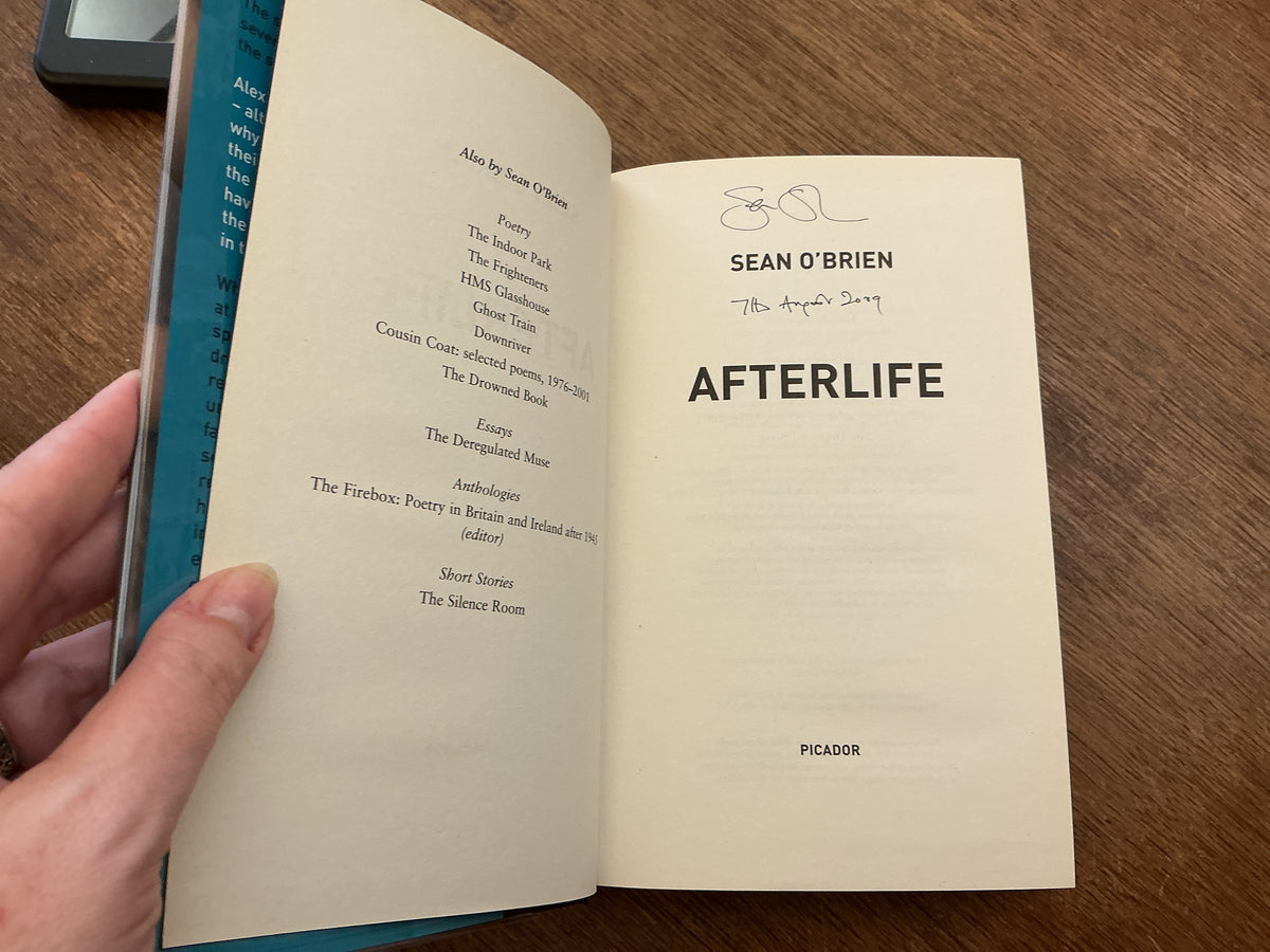 Afterlife by Sean O'brien- signed