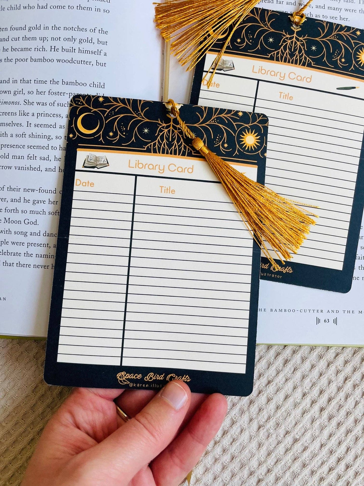 Book Shop Reading Bookmark Library Card: Yes with the tassel