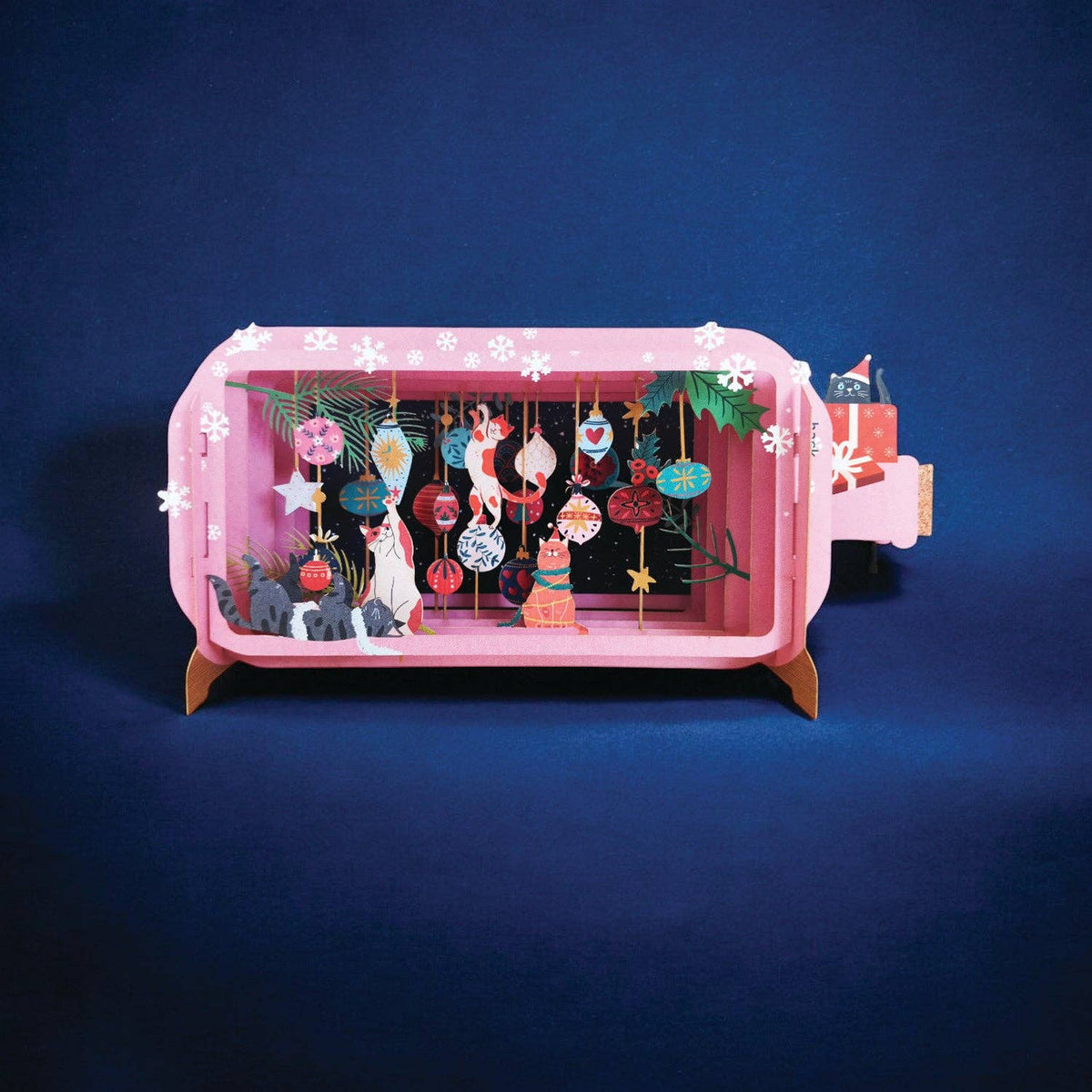 Cats and Ornaments Christmas Card