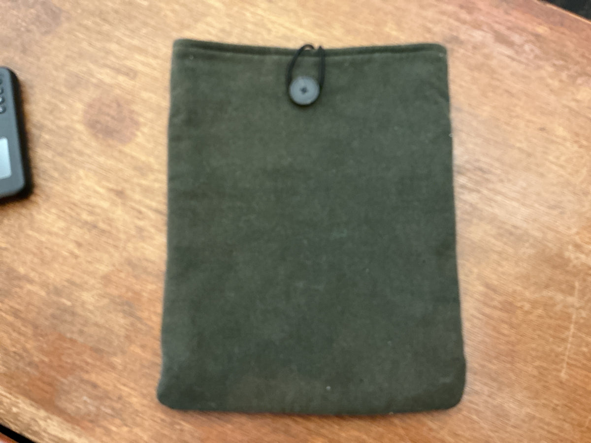 Medium Green Corduroy Book sleeve for hardback books