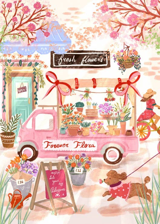 500 Piece Puzzle - Forever Flora, Flower Truck