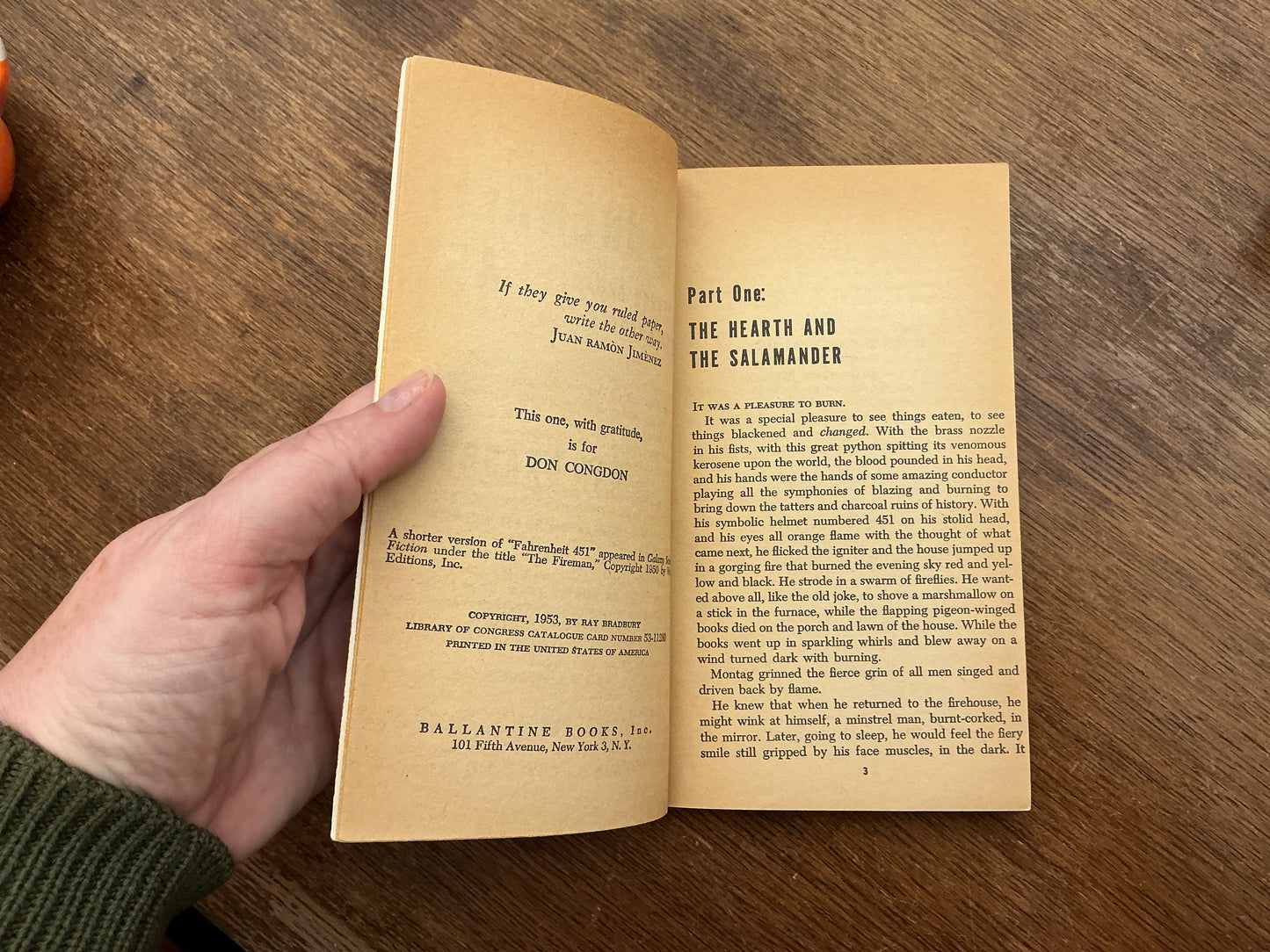 Fahrenheit 451 by Ray Bradbury 1953 paperback