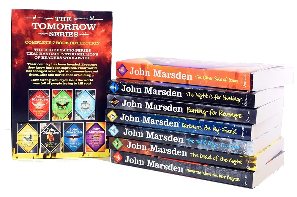 John Marsden The Tomorrow Collection 7 Books Set (The Other Side of Dawn, The Third Day, The Frost, The Dead of the Night, Tomorrow When the War Began, The Night is for Hunting, Darkness and More) cover image