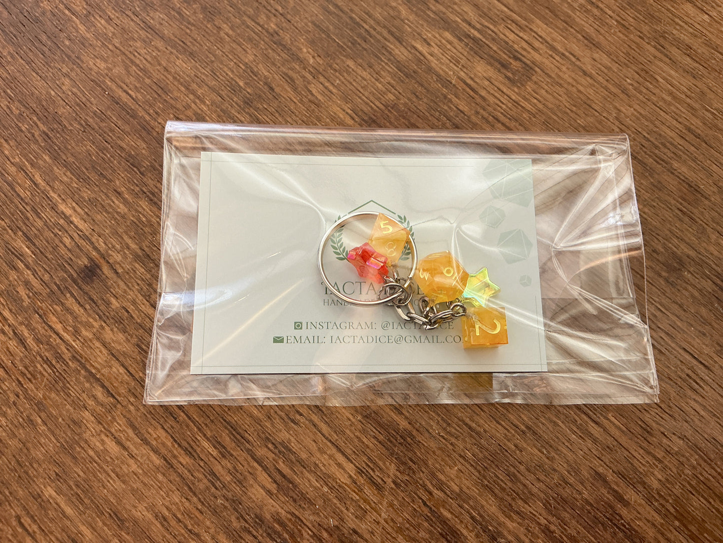 Mini dice keychain Sun and Stars