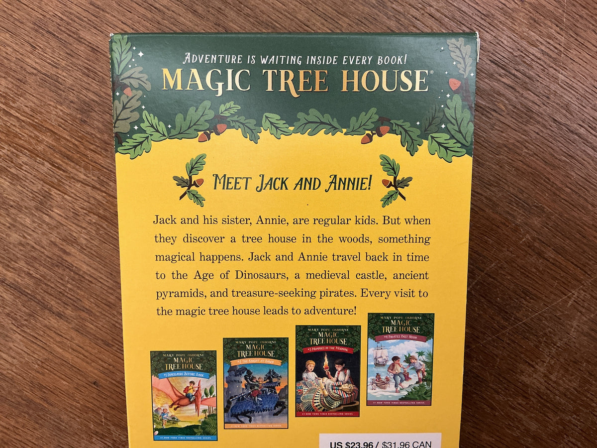 Magic Tree House Boxed Set, Books 1-4: Dinosaurs Before Dark, The Knight at Dawn, Mummies in the Morning, and Pirates Past Noon by Mary Pope Osborne