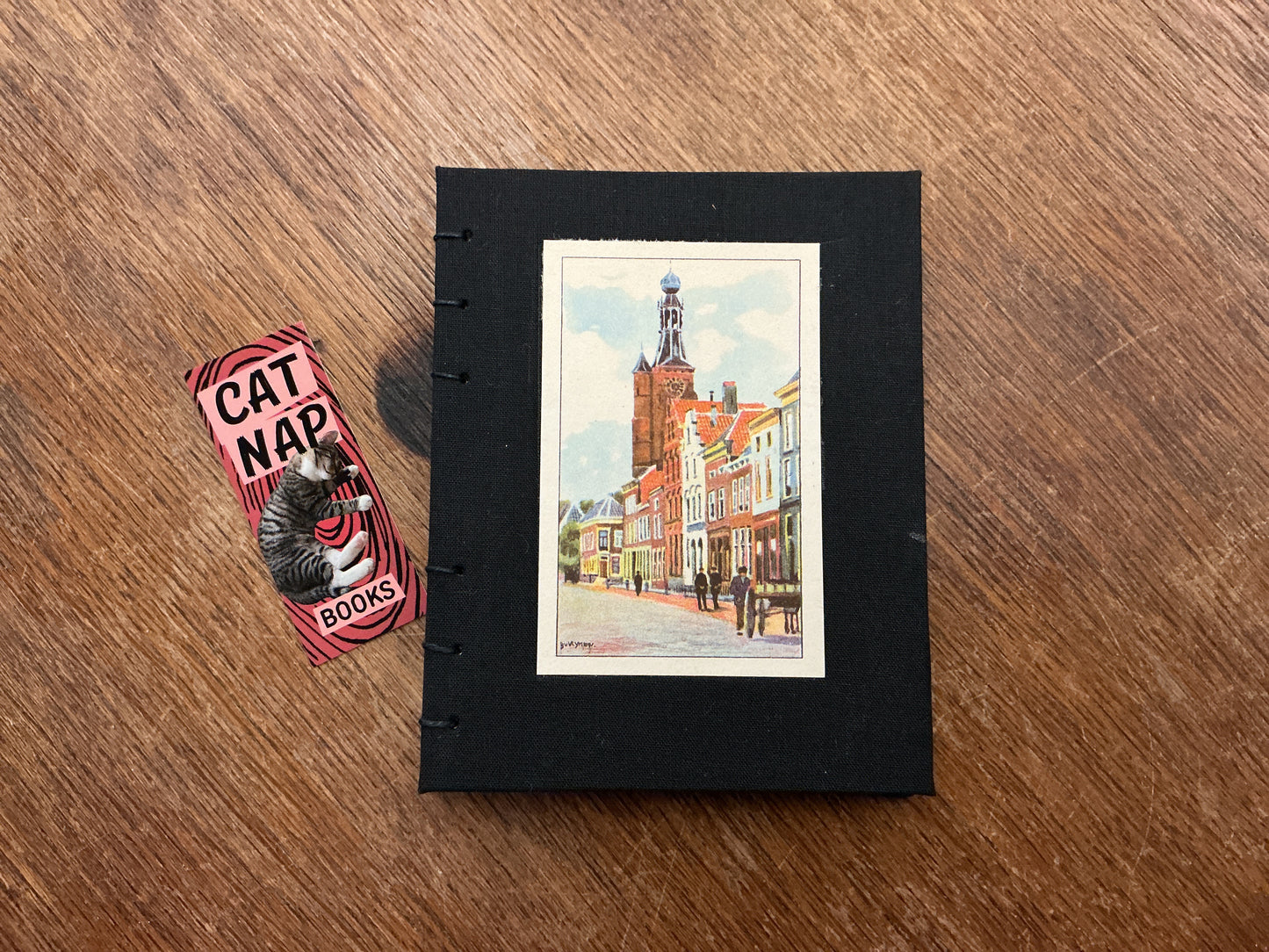 Handmade notebook featuring a Dutch street scene