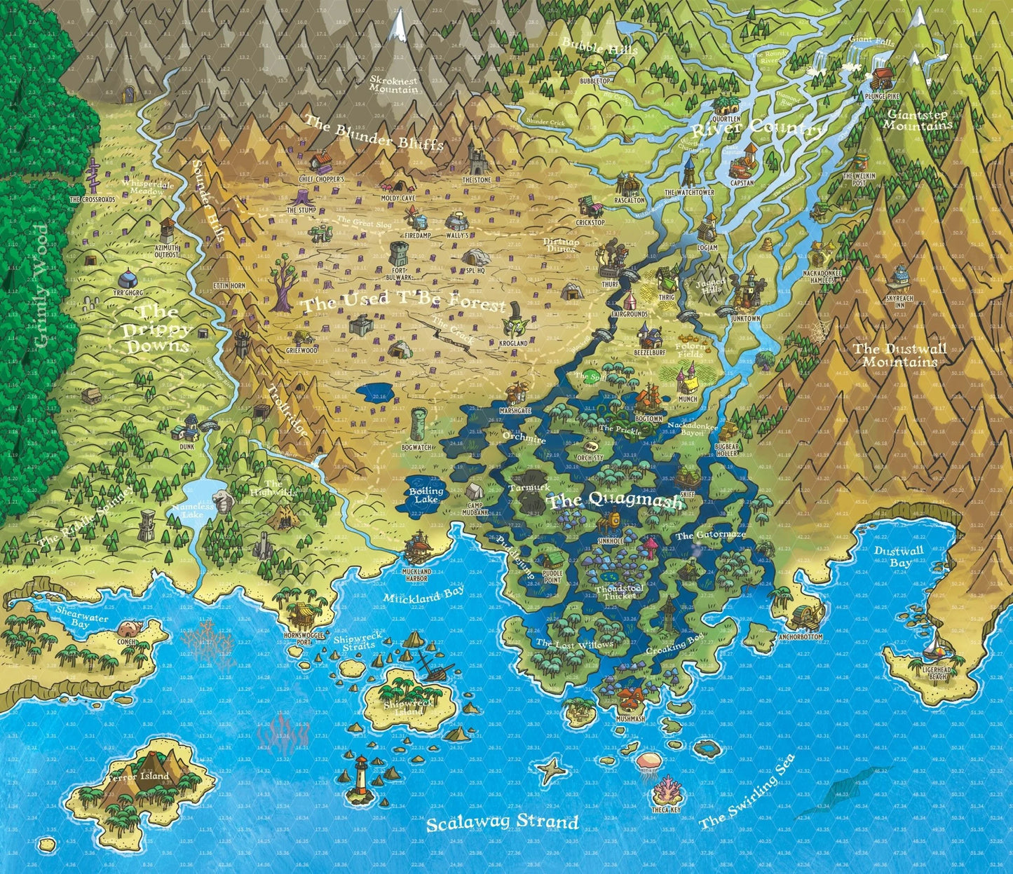 Land of Eem RPG: Mucklands Gameboard Map (Includes PDF)