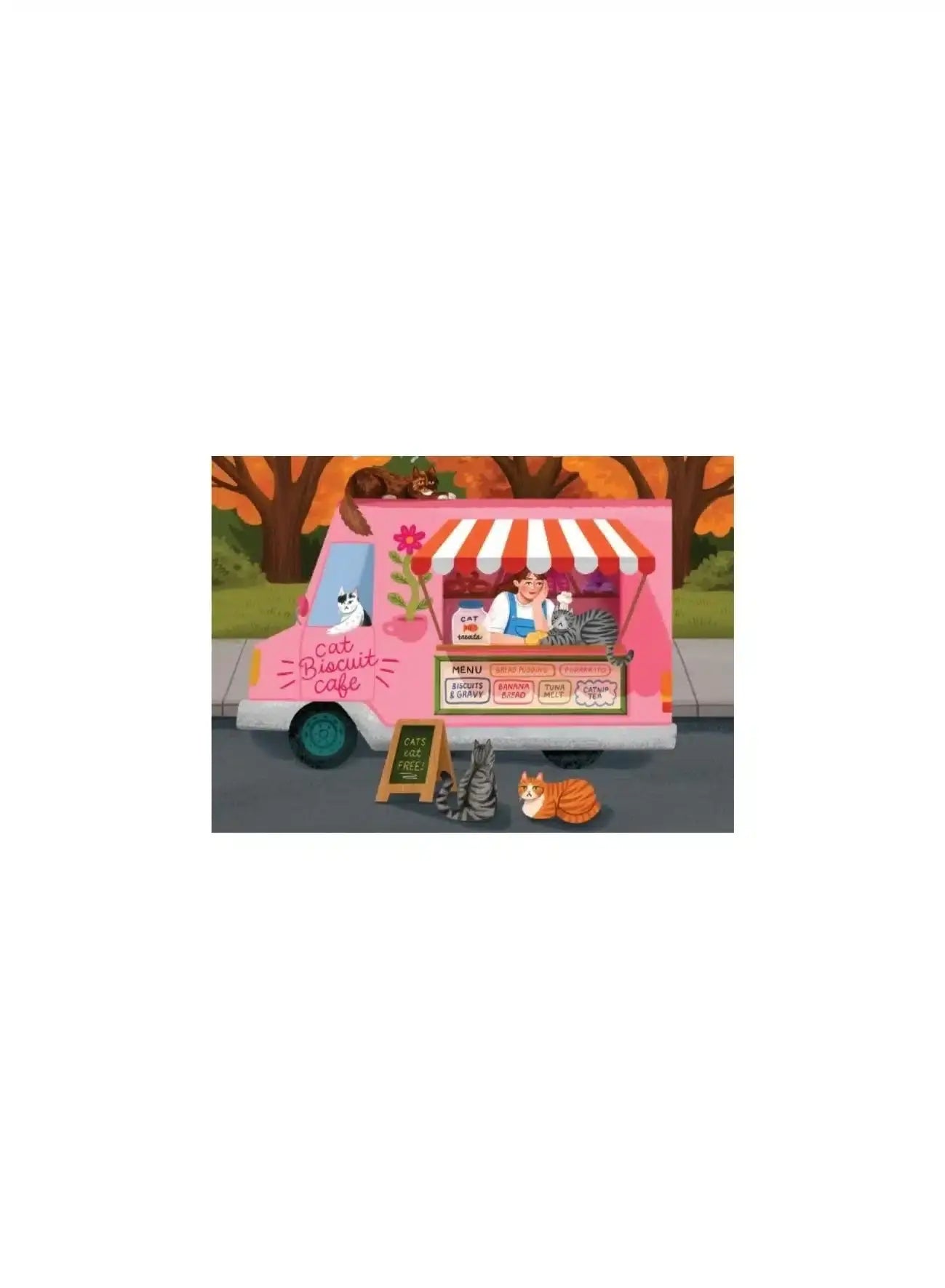 Mini puzzle Cat Food Truck – Trevell – 99 pieces