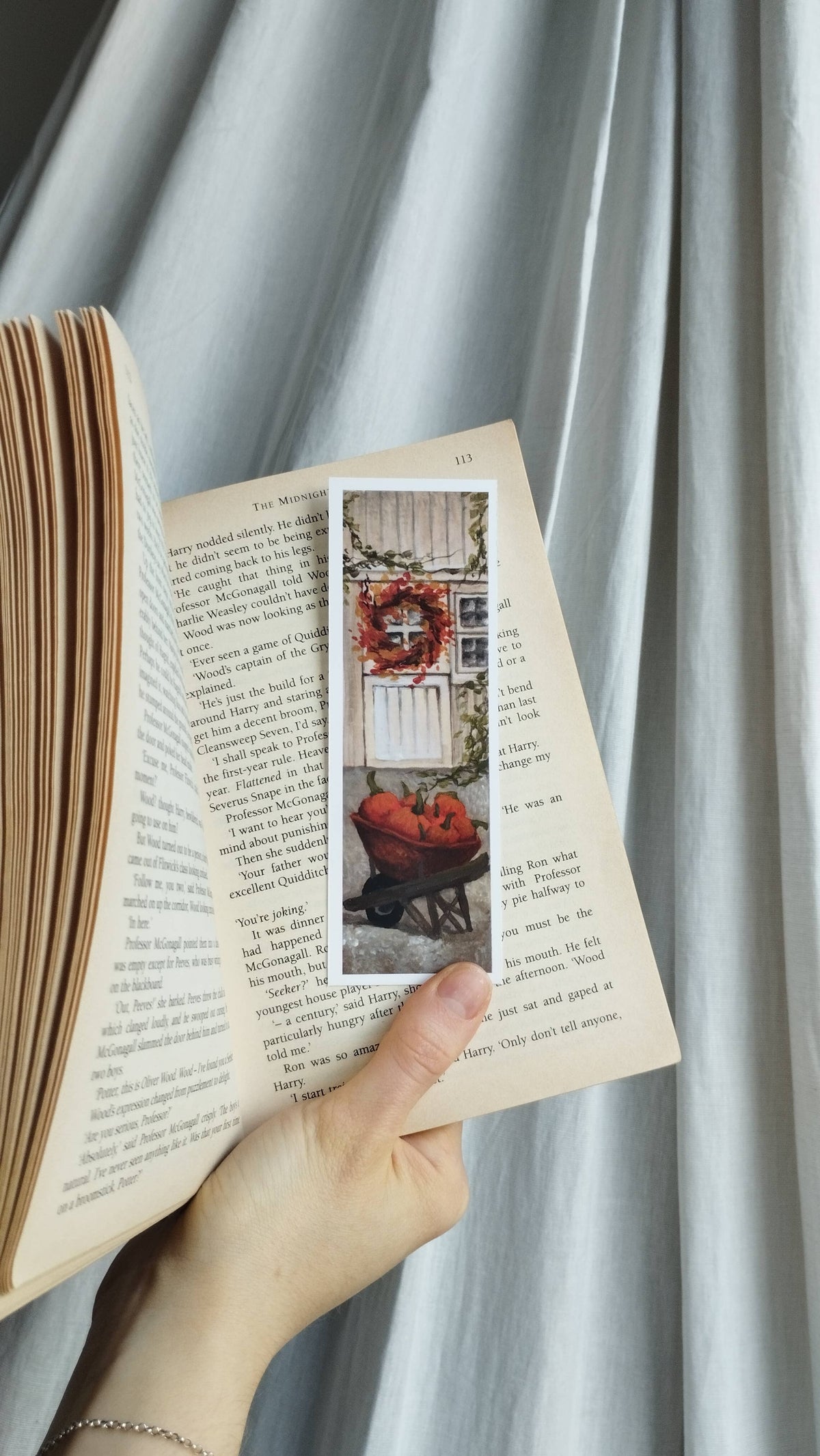 Pumpkins & Fall Wreath Bookmark