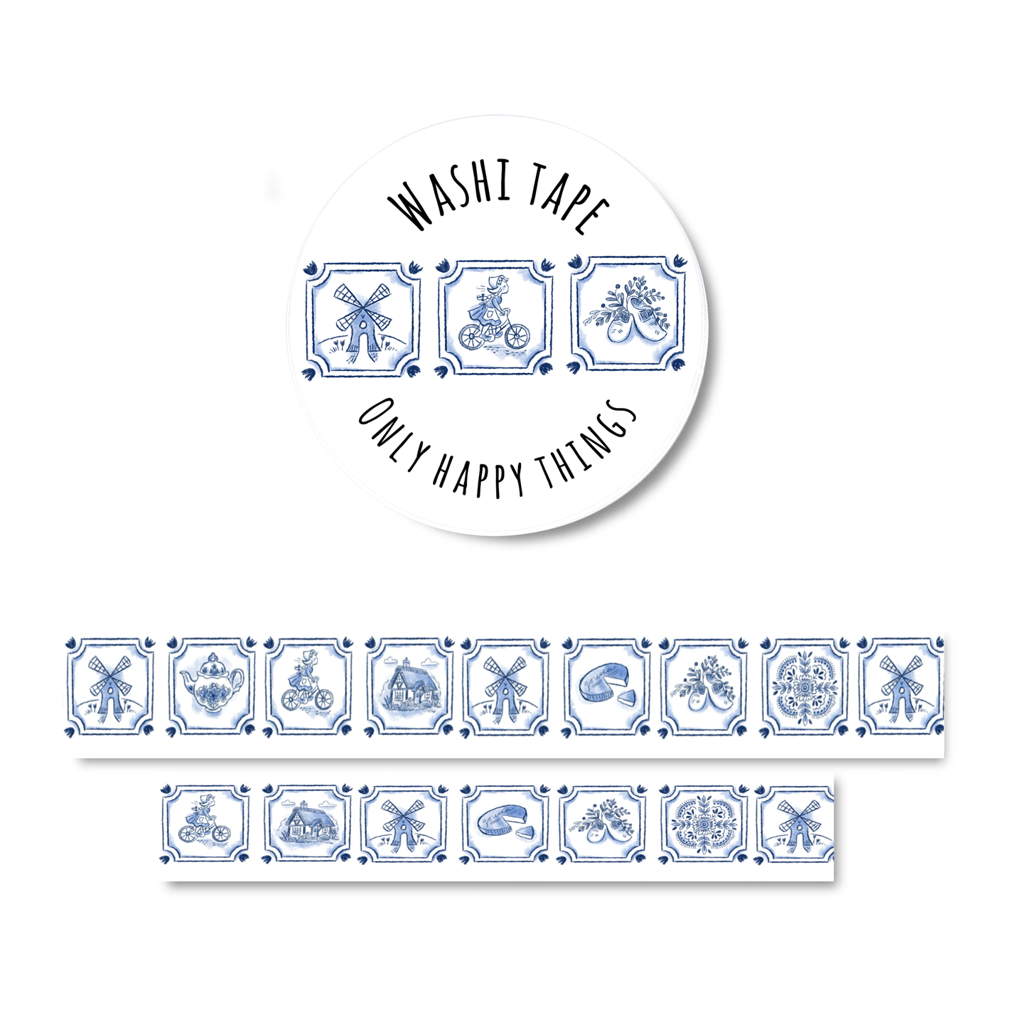 Washi tape Dutch tiles