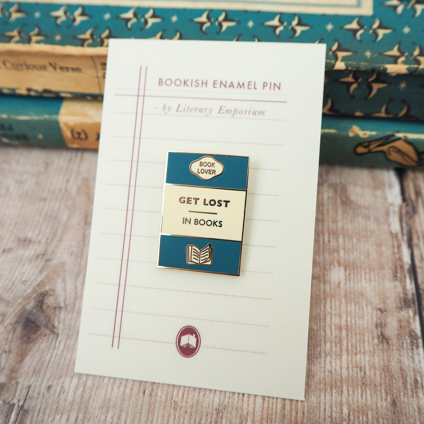 'Get Lost In Books' Book Lover Enamel Pin Badge