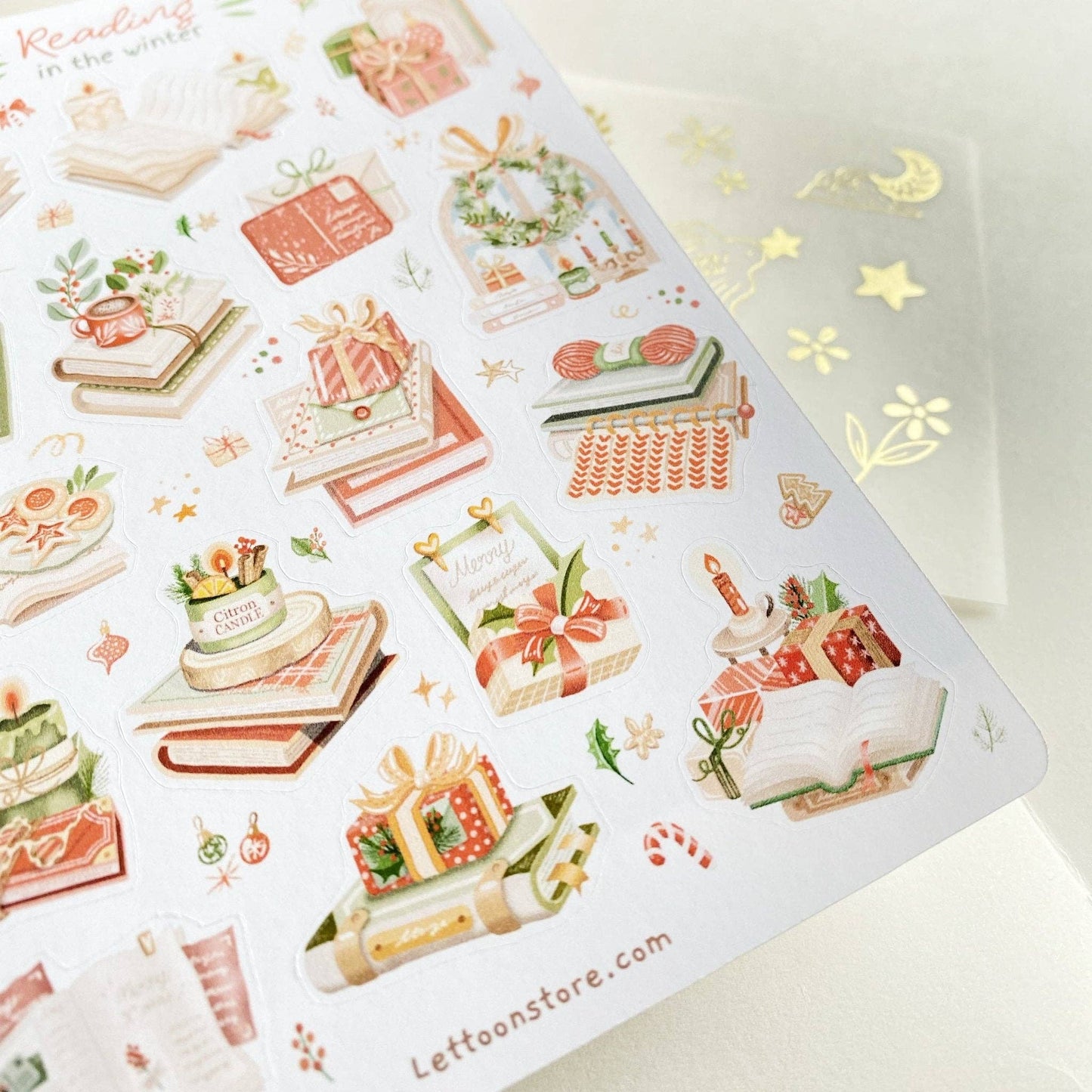 Sticker Sheet - Reading in the Winter