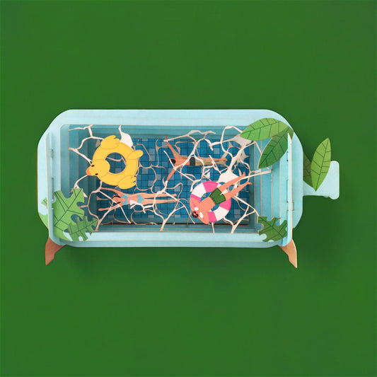 Summer swimming Pop Up Greeting Card
