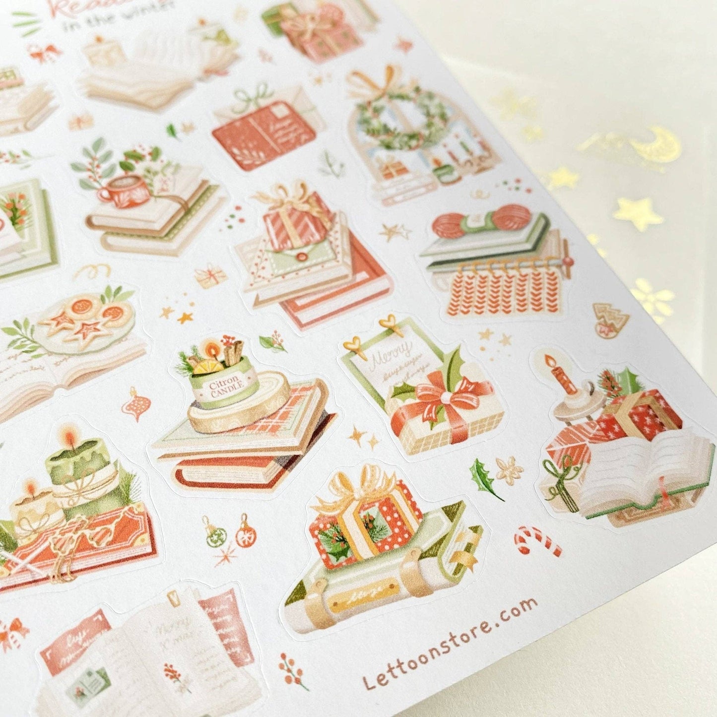 Sticker Sheet - Reading in the Winter