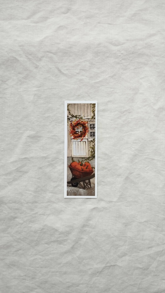 Pumpkins & Fall Wreath Bookmark