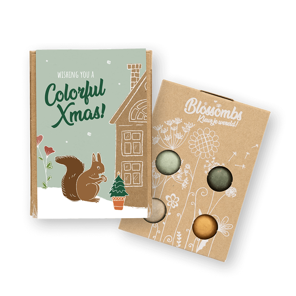 Organic Gift – ‘Wishing You a Colorful Xmas’ - 4 Blossombs