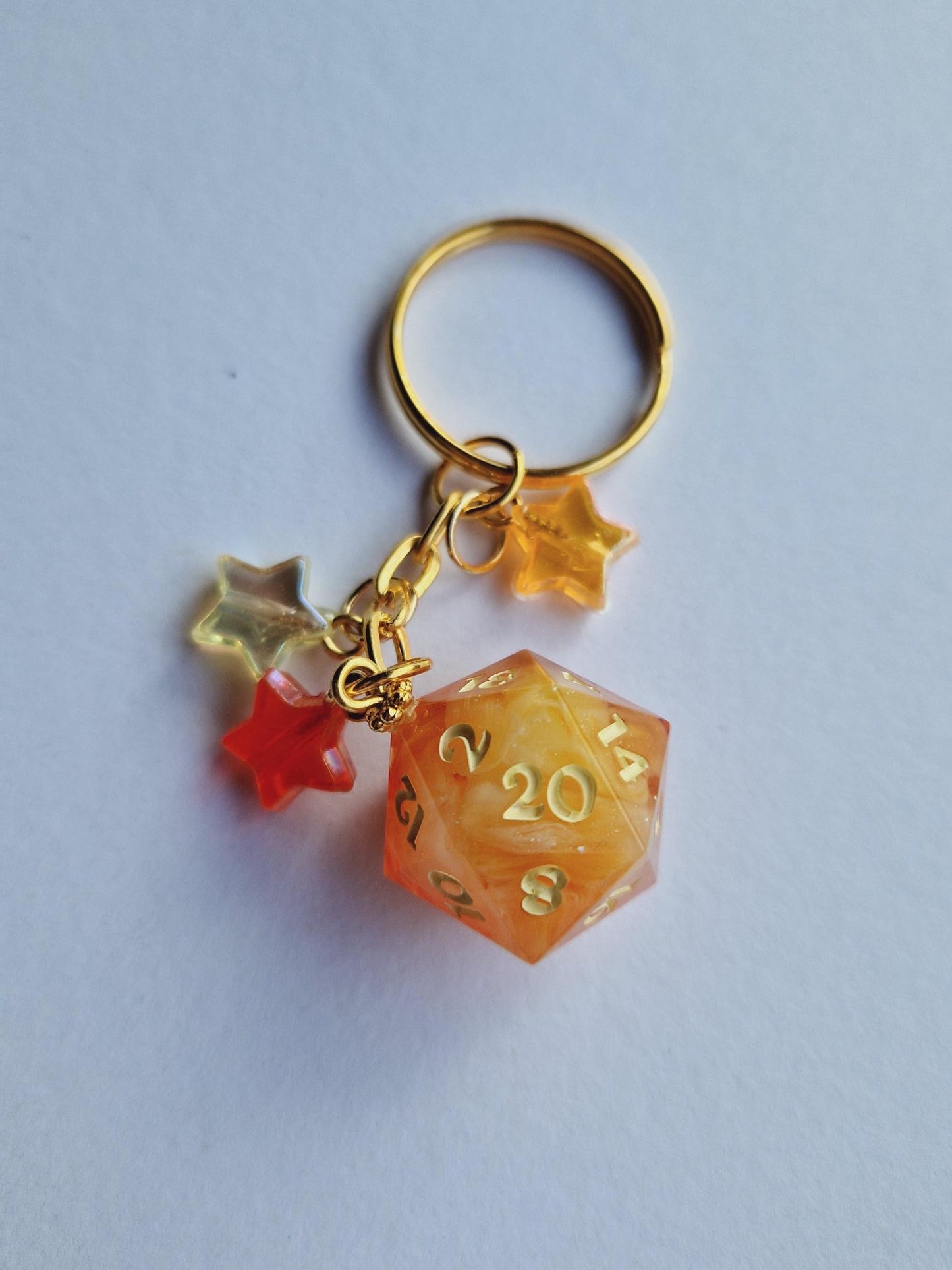 D20 Keychain Sun and Stars