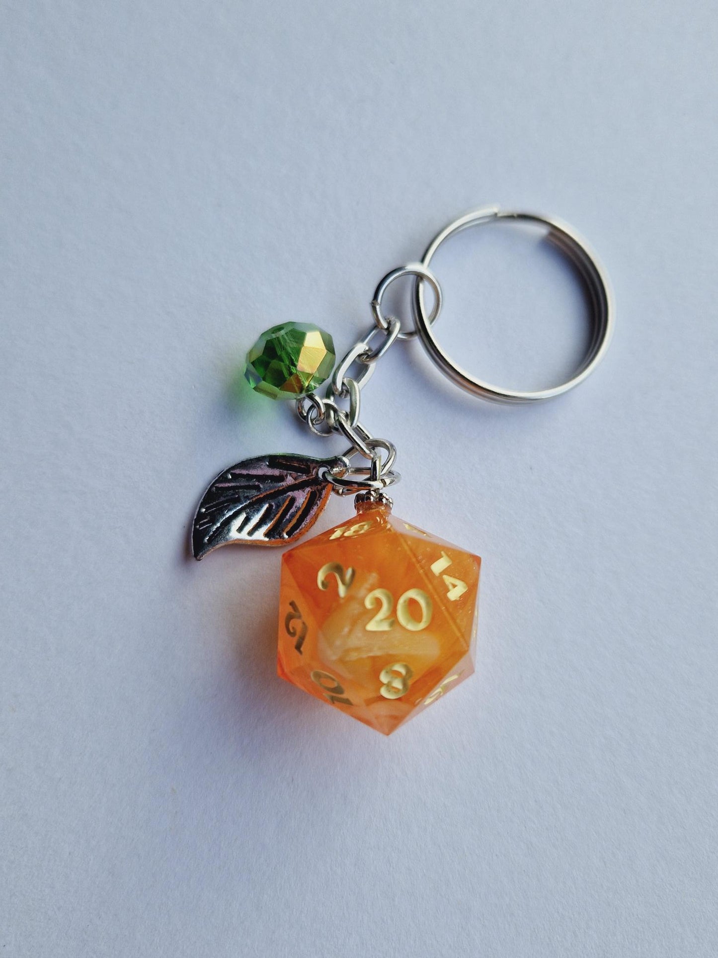 D20 Keychain Summer Orange