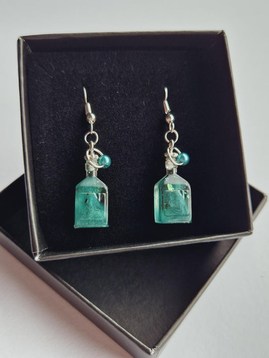 Mini potion bottle earrings “Merman’s Tears”