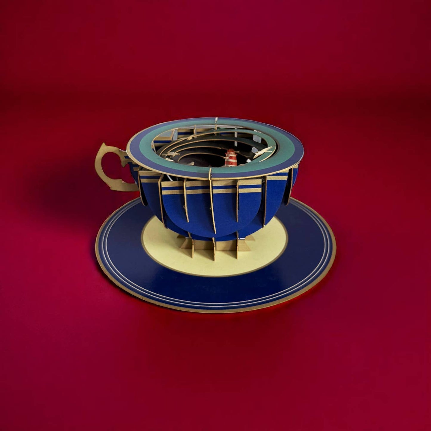A cup of tea pop up card - Lighthouse
