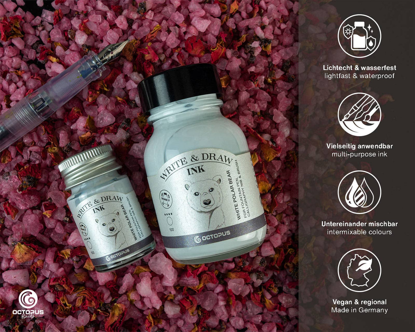 Write and Draw Ink 100 White Polar Bear Writing Ink 10ml