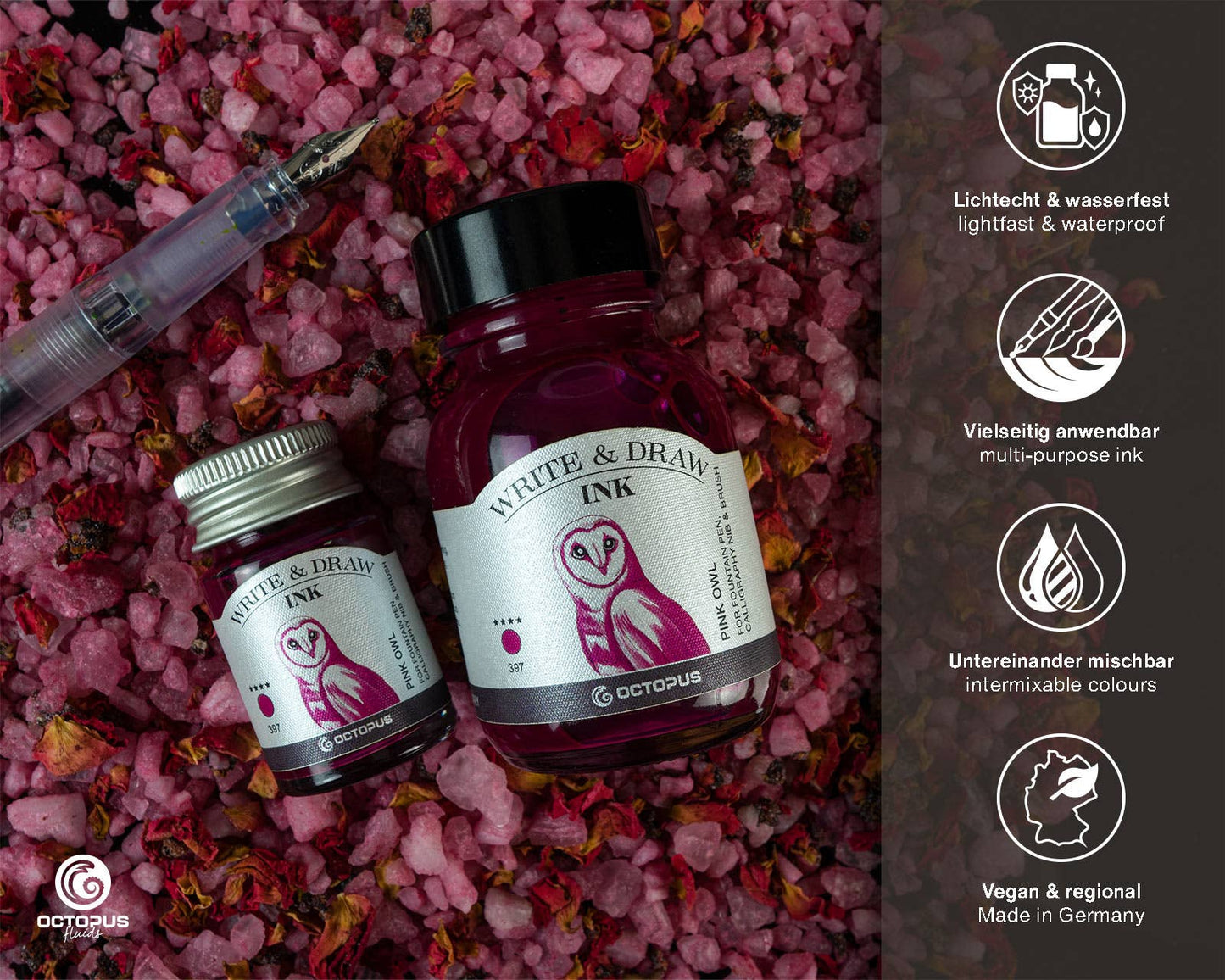 Write and Draw Ink 397 Pink Owl Writing Ink 10ml
