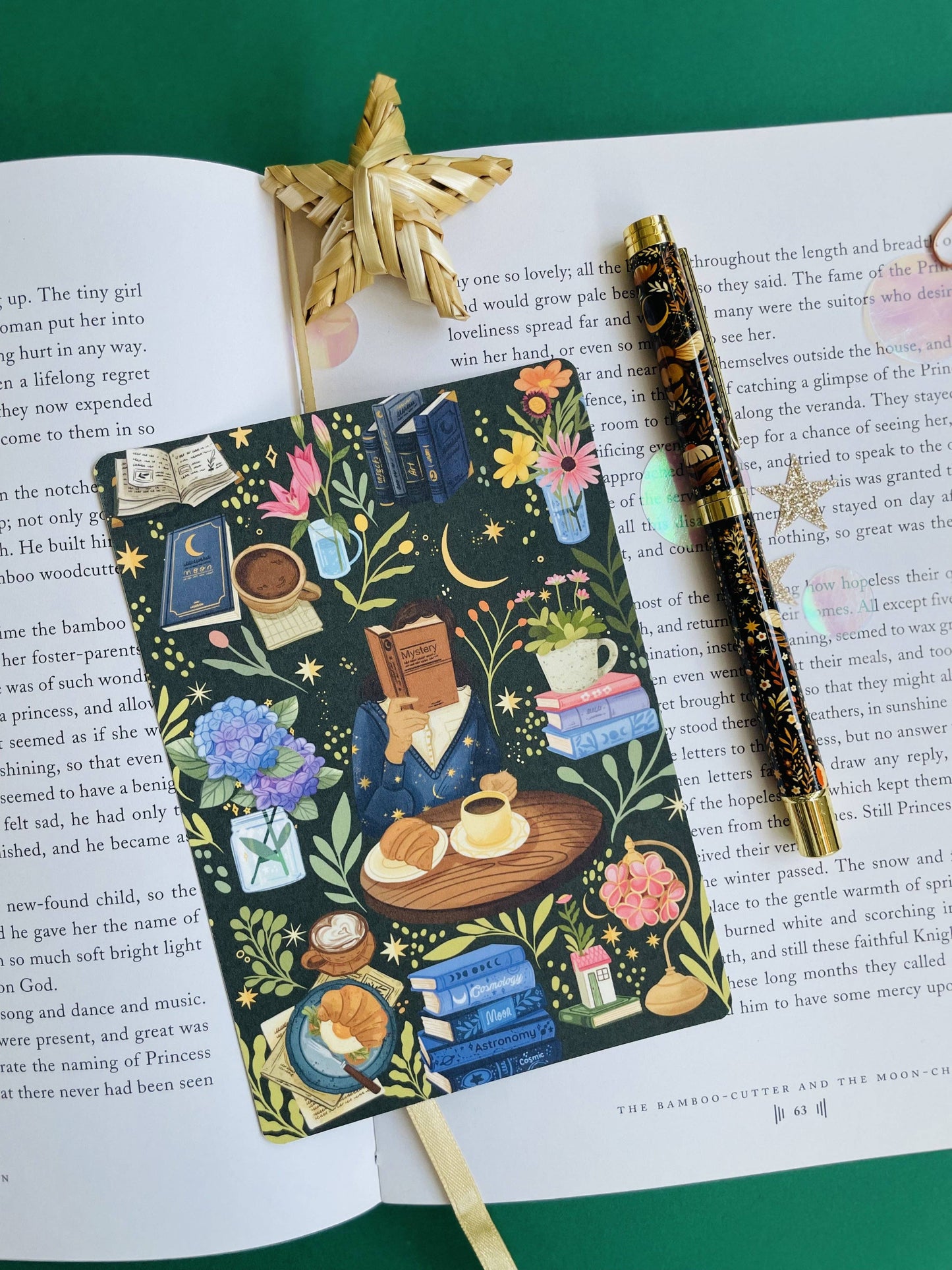 Coffee Time Reading Bookmark Library Card: Yes with the tassel