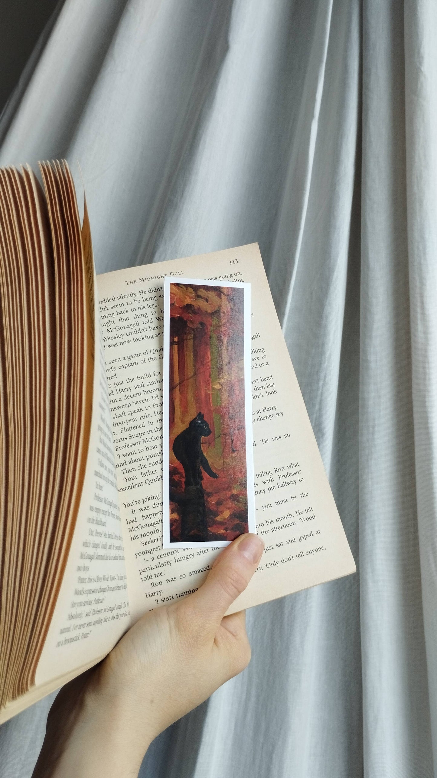 Black Cat & Autumn Forest Bookmark
