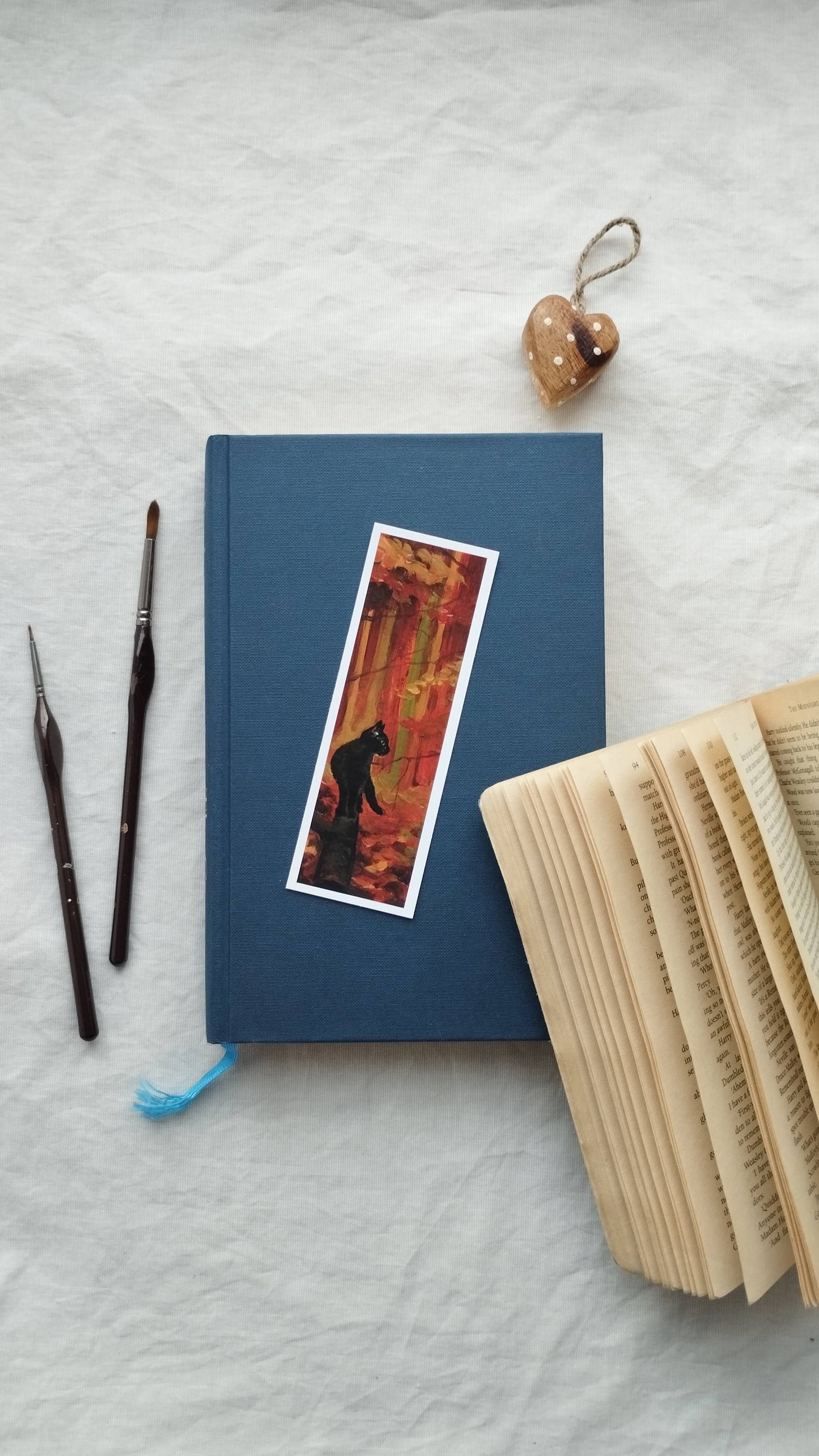 Black Cat & Autumn Forest Bookmark
