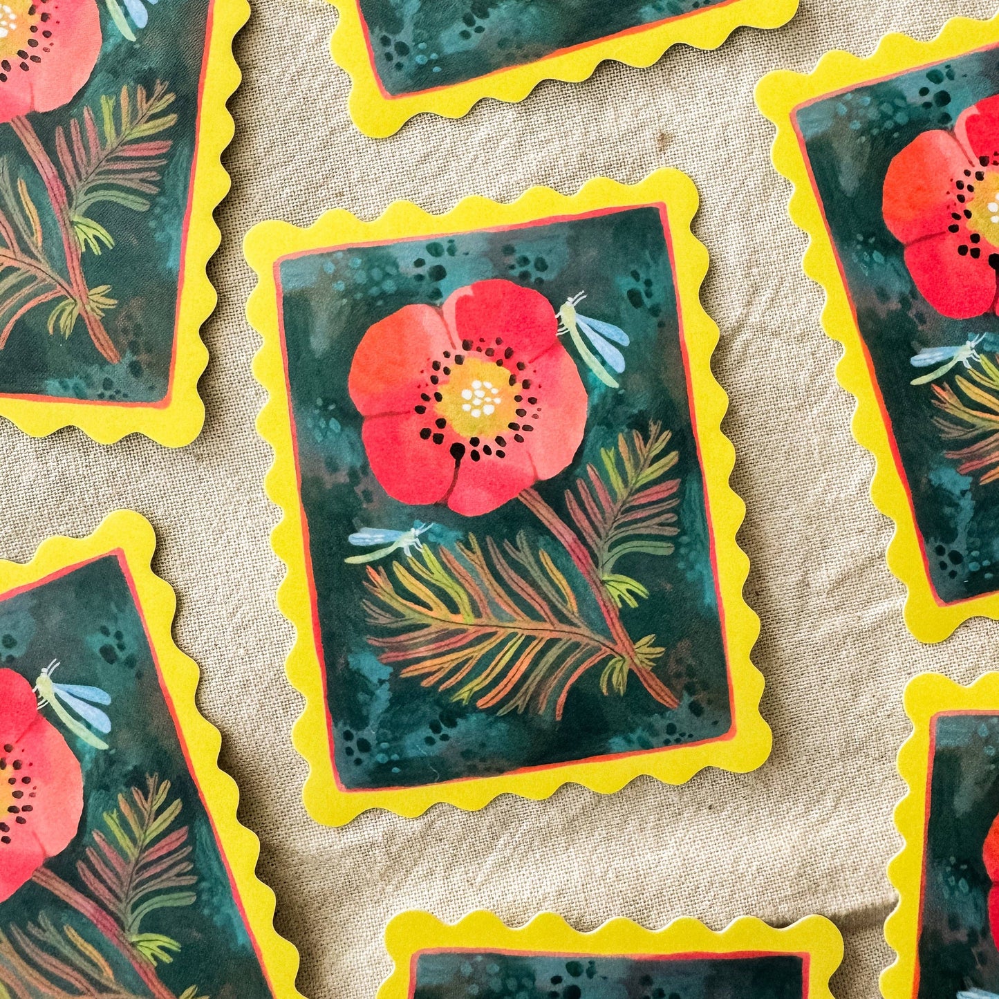 Vinyl Sticker — Poppy Stamp