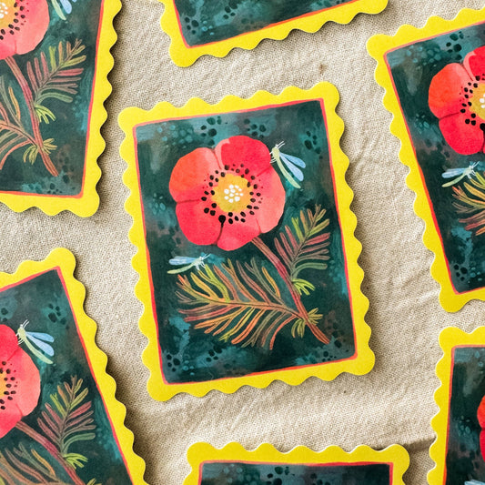 Vinyl Sticker — Poppy Stamp