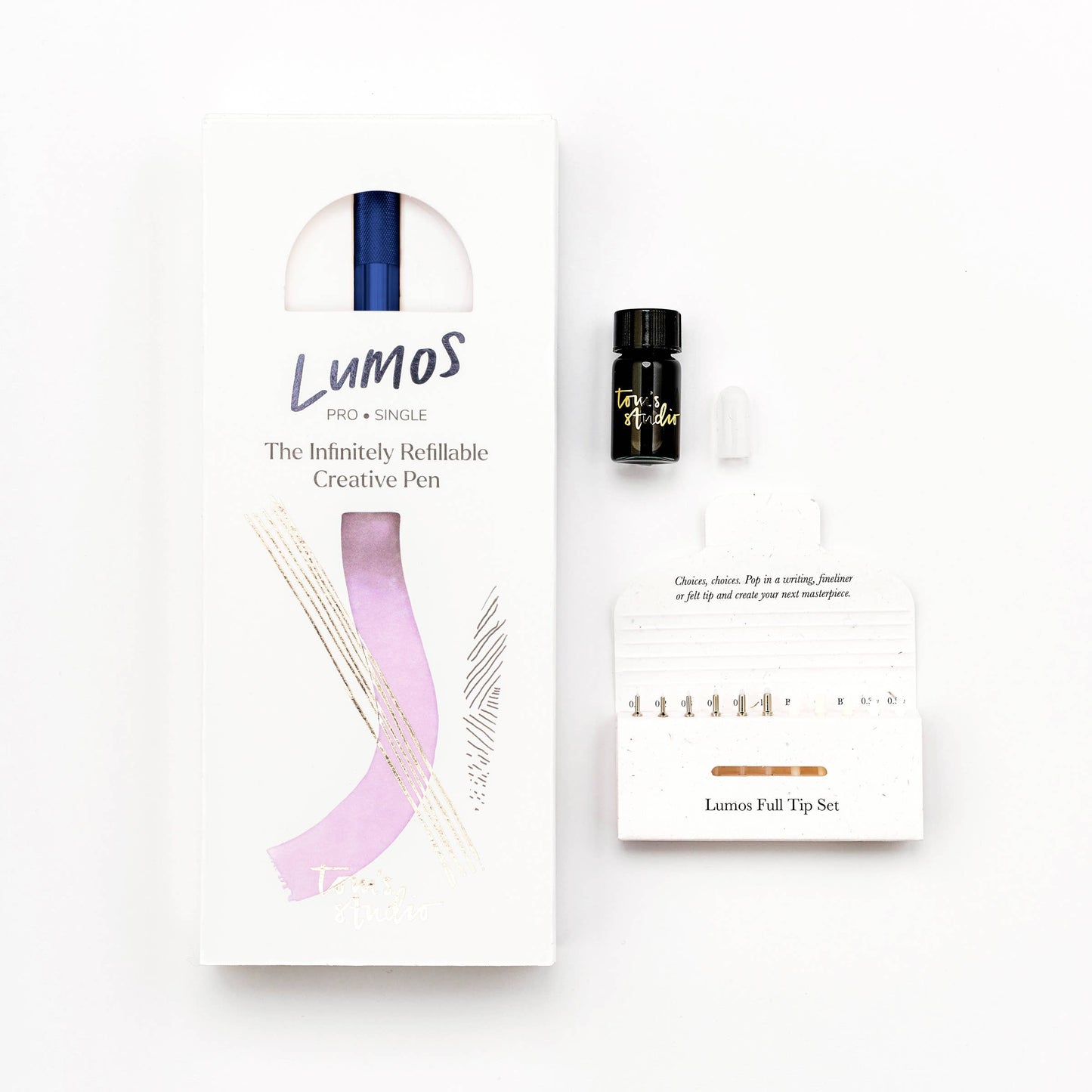 Lumos Pro - Refillable Multi-Tip Pen: Raspberry / Single Tip