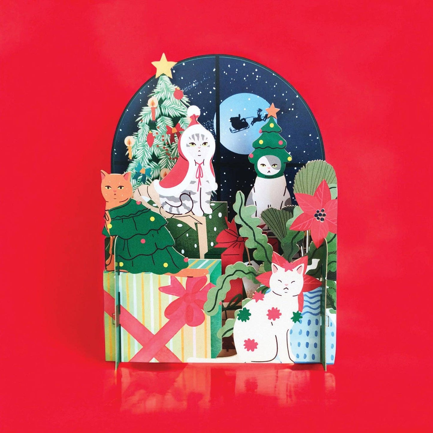 Christmas cats pop-up card
