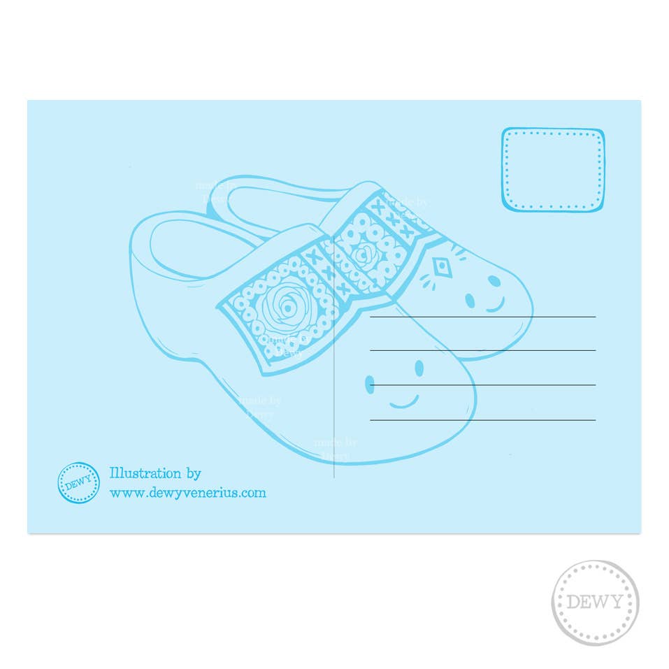 A6 postcard - Hello from Haarlem - Yellow Clogs