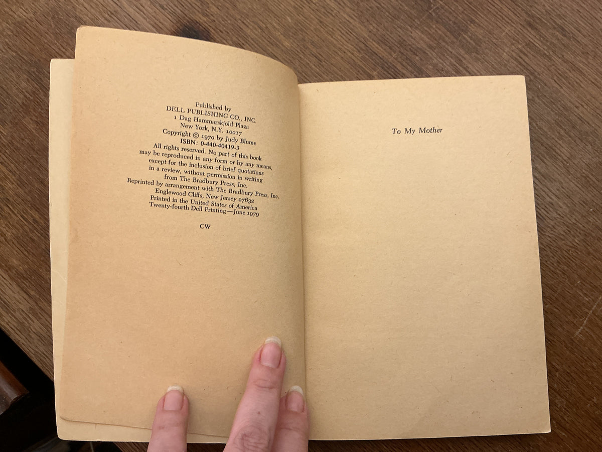 First paperback edition of Are You There God? It’s Me Margaret by Judy Blume