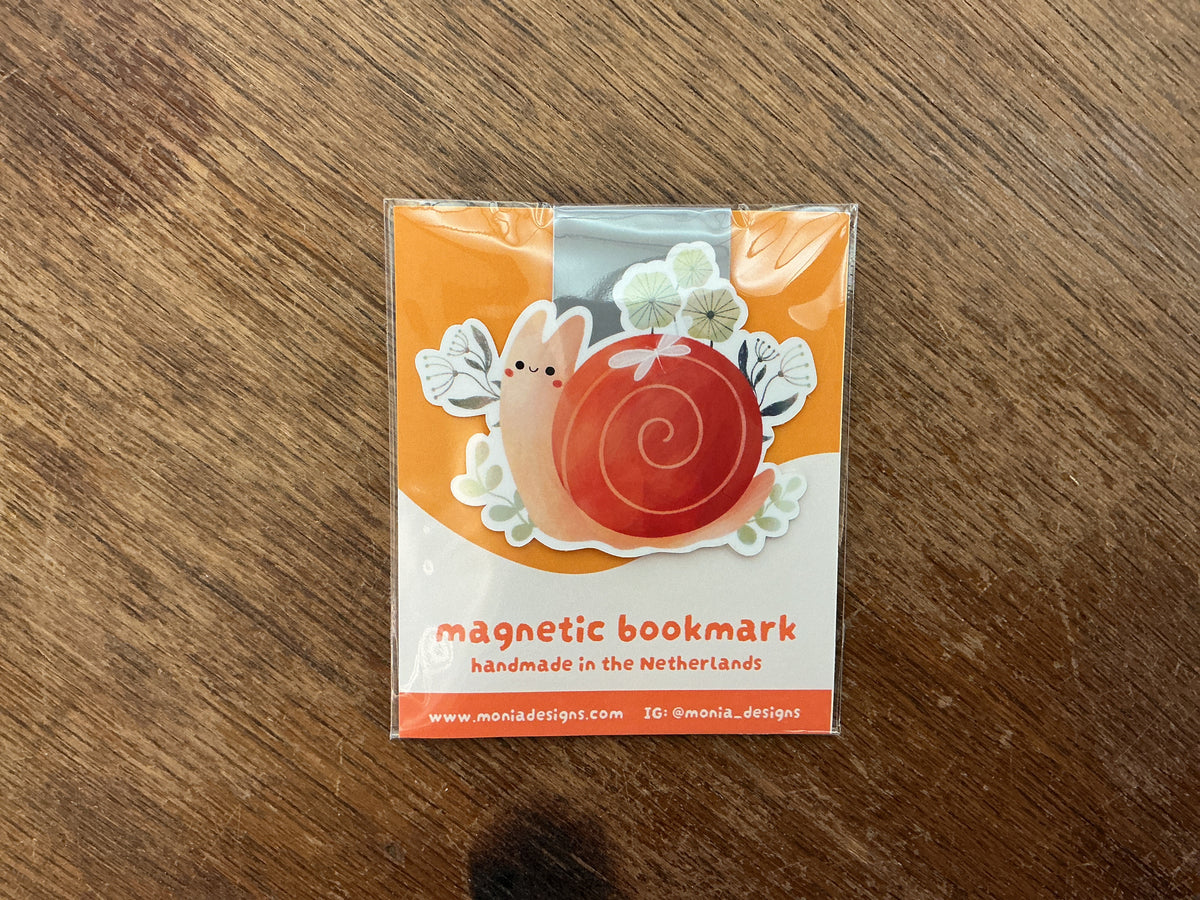 Snail & Flowers Magnetic Bookmark by Monia Designs
