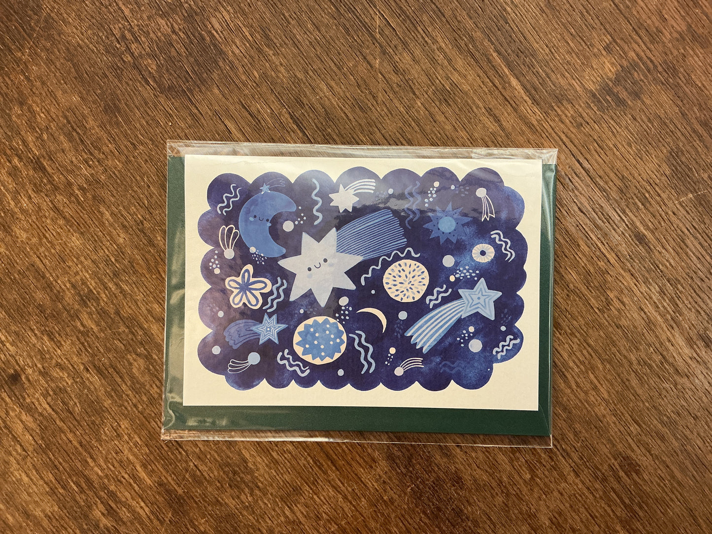 Starry Vibe postcard with envelope