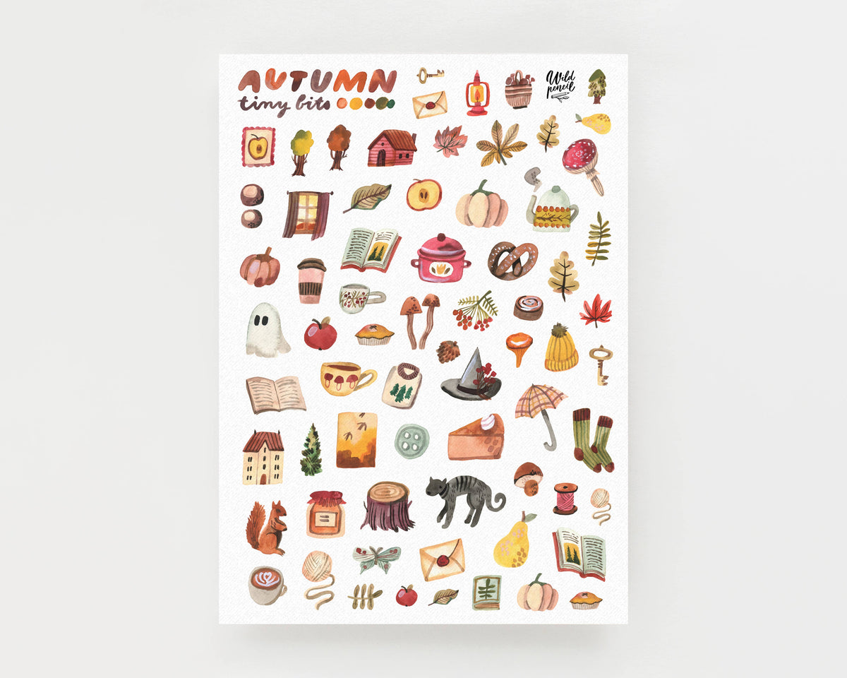Vinyl sticker sheet large — Autumn Tiny Bits