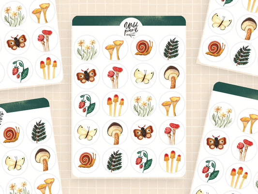 Sticker Sheet — Forest Circles