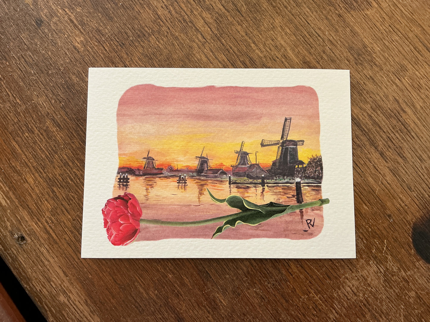 Windmills at sunset