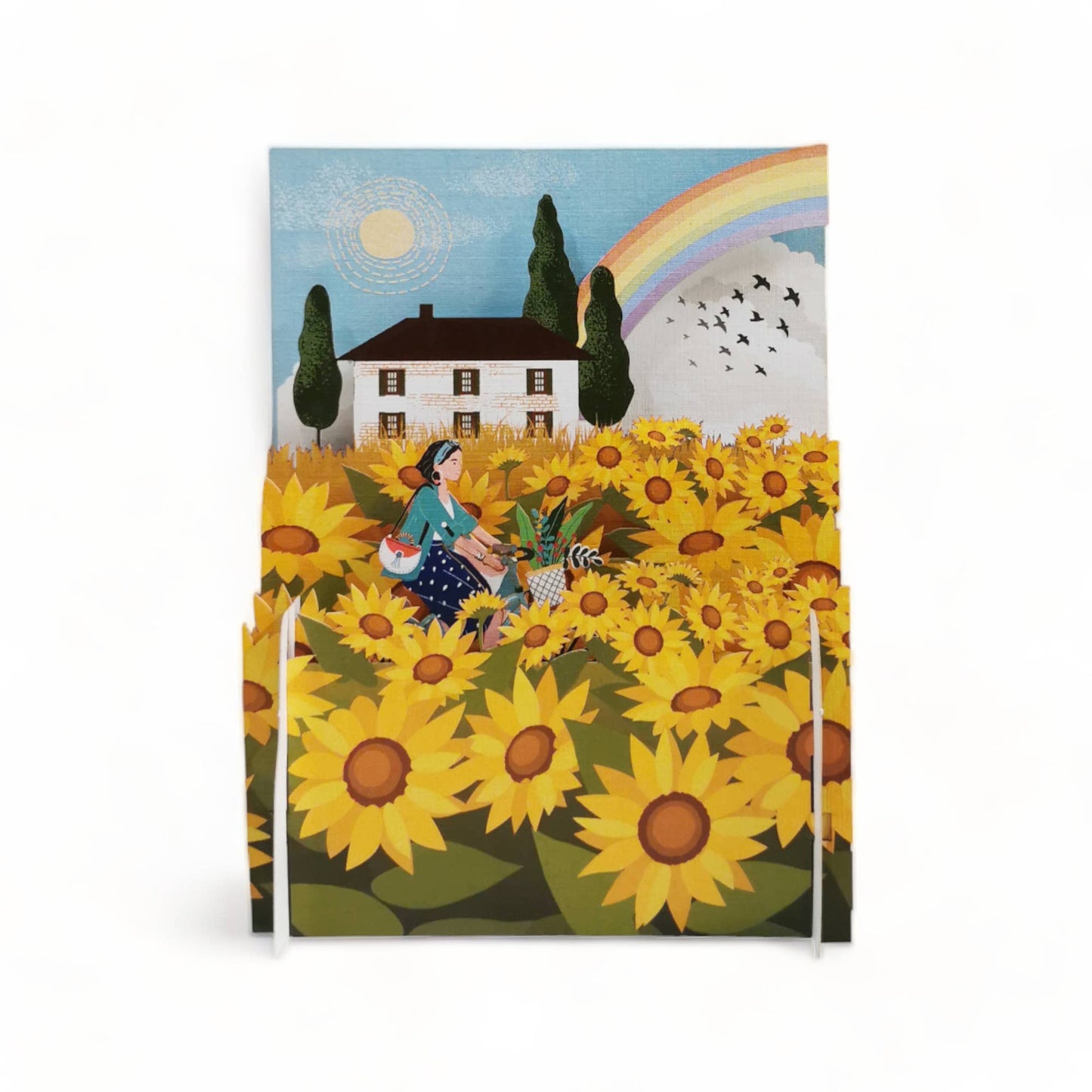 Miniature World pop up card -Sunflowers