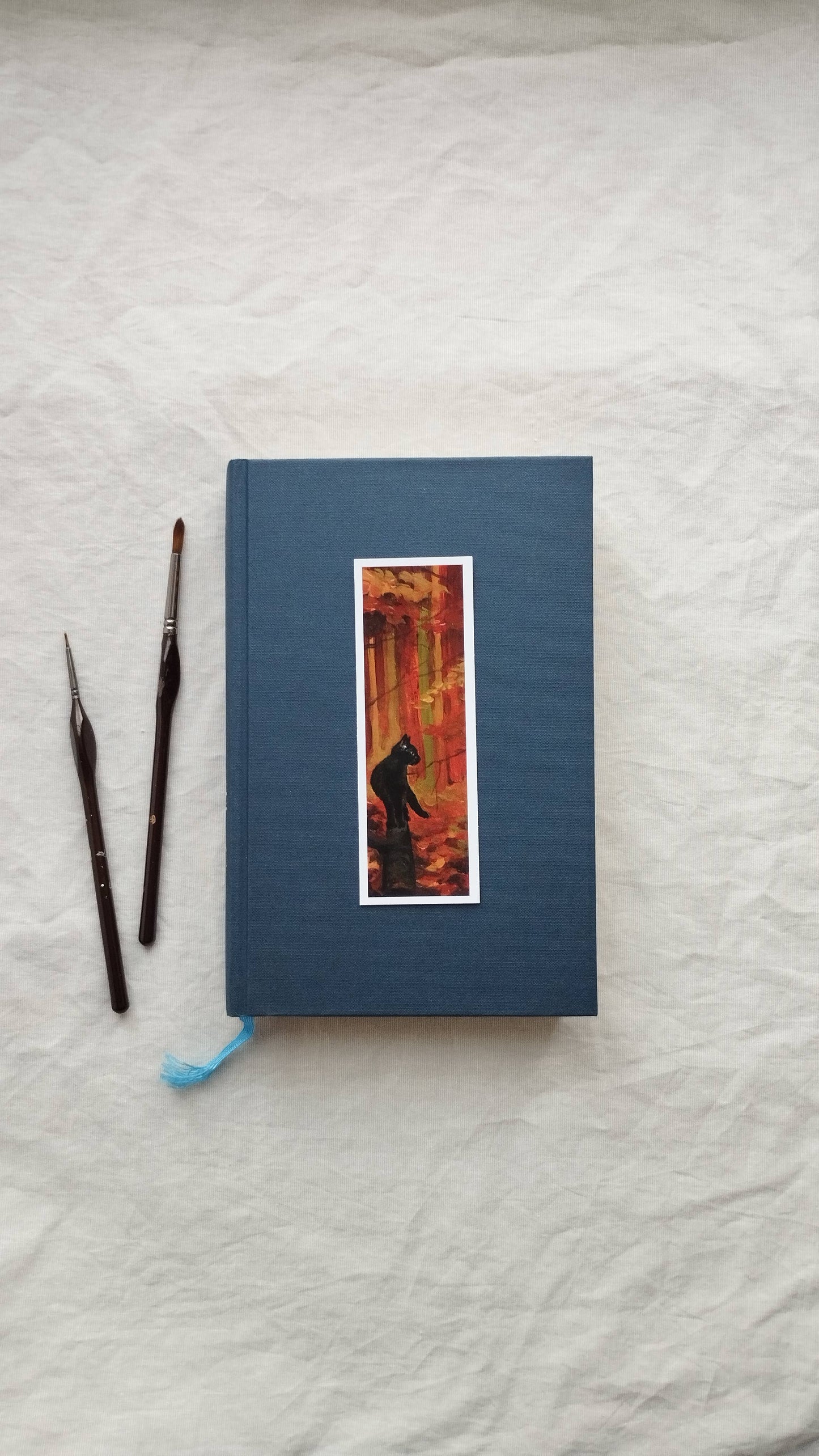 Black Cat & Autumn Forest Bookmark