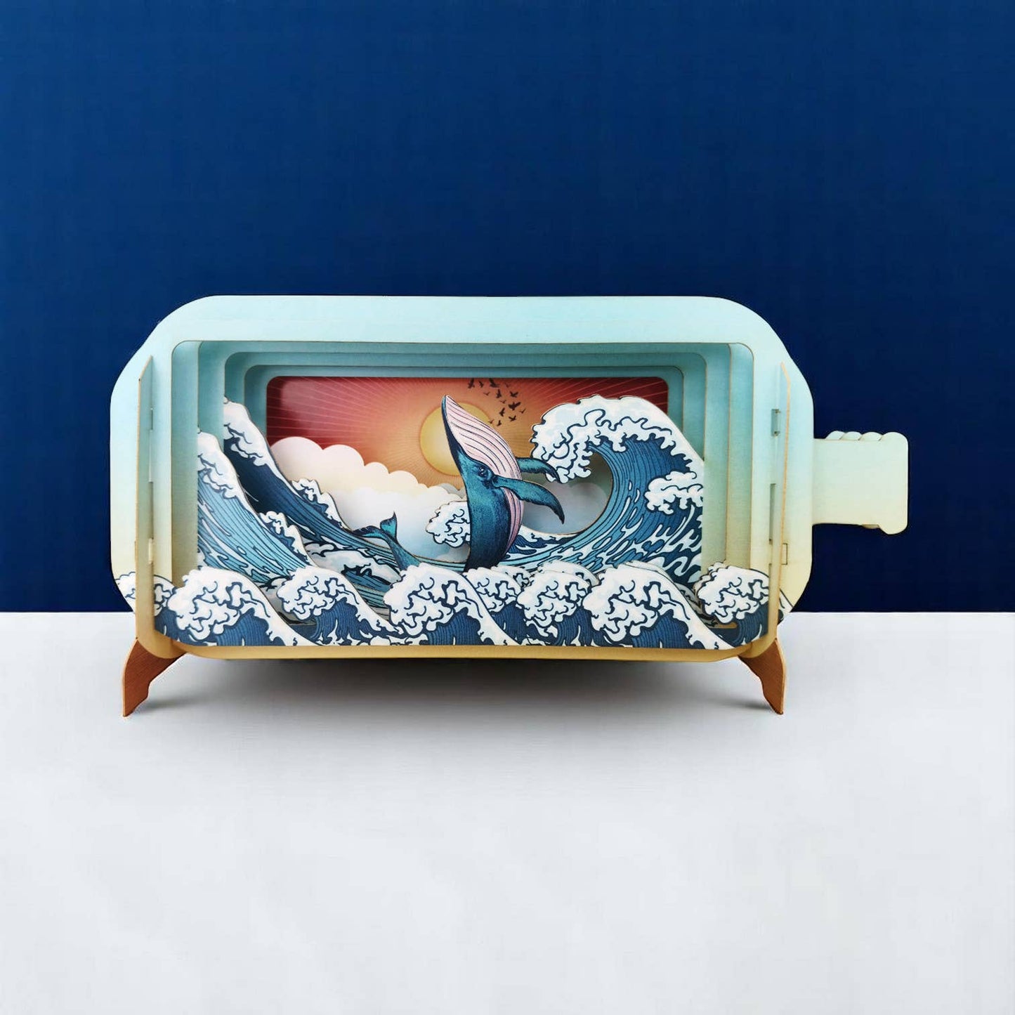 Whale and wave Pop Up Greeting Card