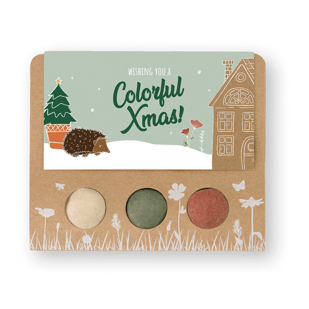 Organic Christmas Gift with 3 Blossombs Seed Bombs