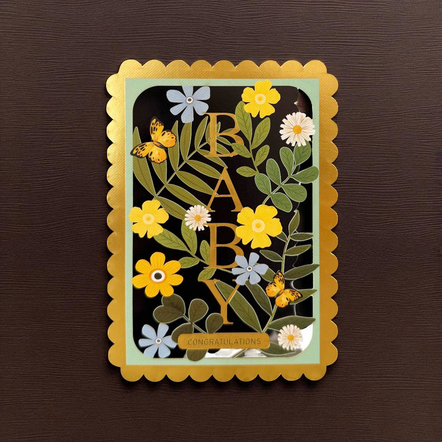 Original paper cut card - BABY