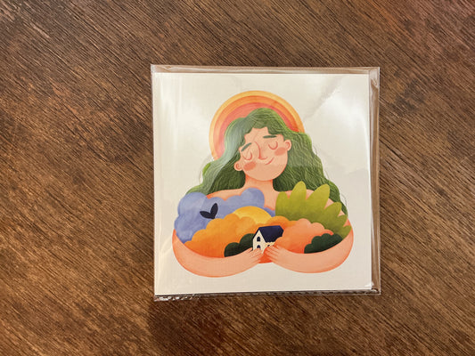Mother Earth greeting card with envelope by Monia Designs