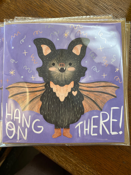 Hang on There greeting card with envelope by Monia Designs