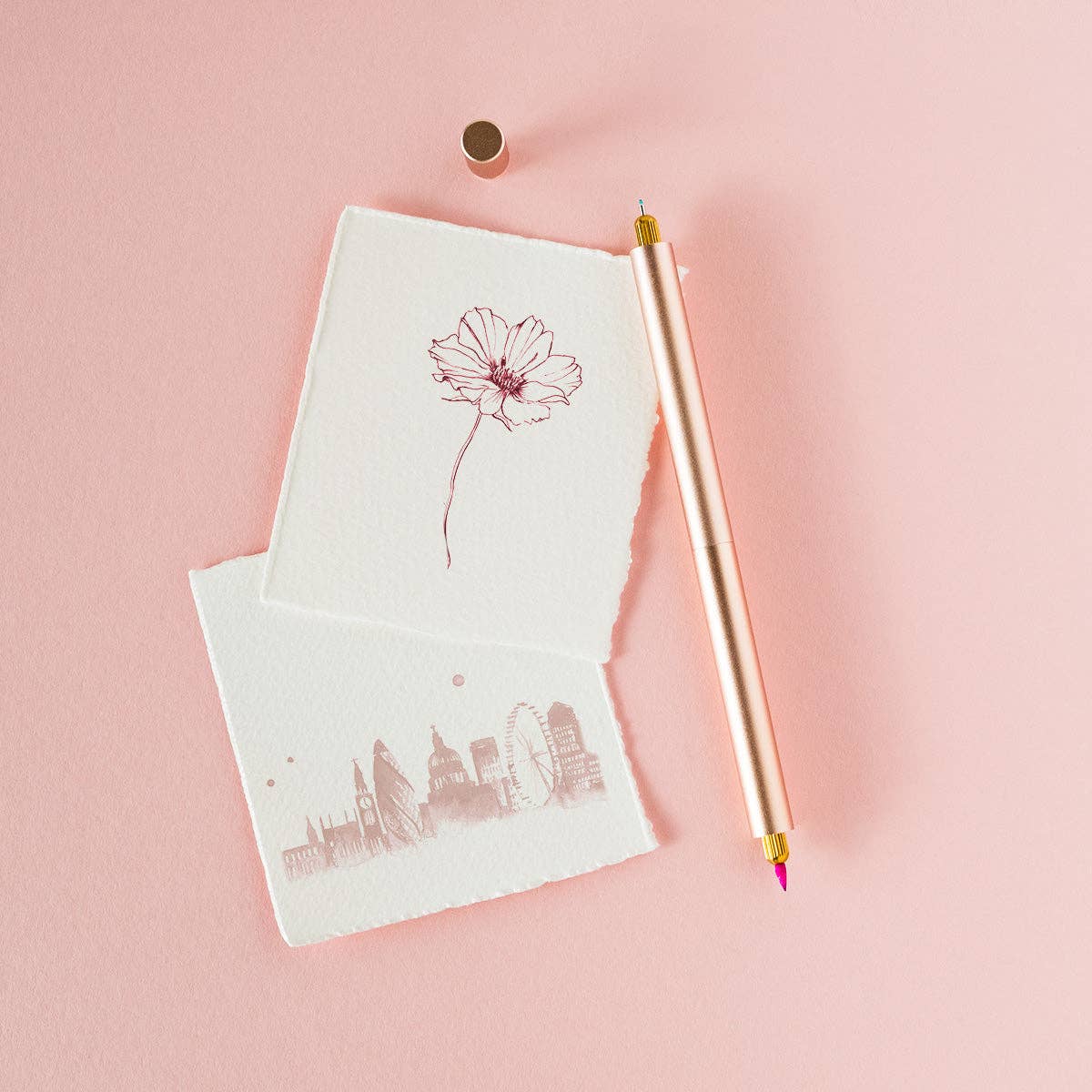 Lumos Pro - Refillable Multi-Tip Pen: Raspberry / Single Tip