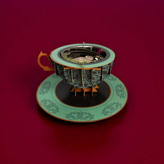 A cup of tea pop up card - Owl