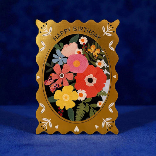 Original paper cut card -FLOWERS